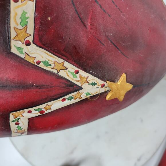 Hand Painted Lighted Santa Gourd Large 17” Holiday Christmas Folk Art Primitive - Picture 10 of 16